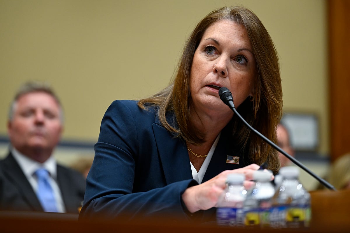 AP : Secret Service Director Kimberly Cheatle during the Trump assassination hearing. | 